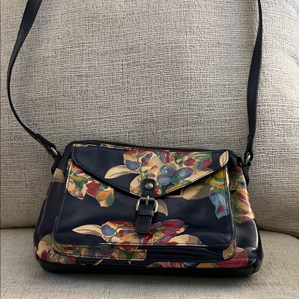 Patricia Nash Floral Navy Shoulder Bag